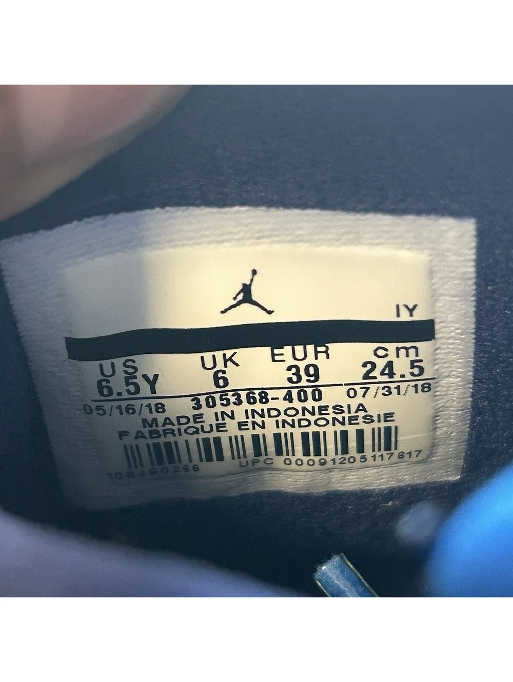 Air Jordan 8 Retro Blue Snow Blizzard GS - Size 6.5Y - (305368-400)